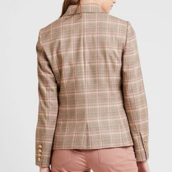 Mos Mosh Beliz Fara Double Breasted Feminine Blazer Vintage Rose Check Size XS. - Picture 13 of 15